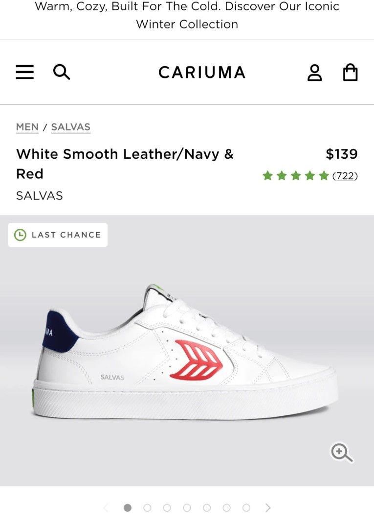 Cariuma Salvas White Smooth Leather Sneakers (Category: Sneakers) located in Manila. Submitted by doubleflip (Listing ID 1409755911, Image 1). Description: for sale used Cariuma Salvas skateboarding shoes 9US P2,500 never used for skateboarding. pinangporma lang. same sizing sya ng mga shoes na Lakai Manchester. malaki sya sa akin kasi 8.5 lang talaga ang gamit ko, kaya di ko rin magamit for skateboarding. no box, pero kung gusto mo, check ko kun