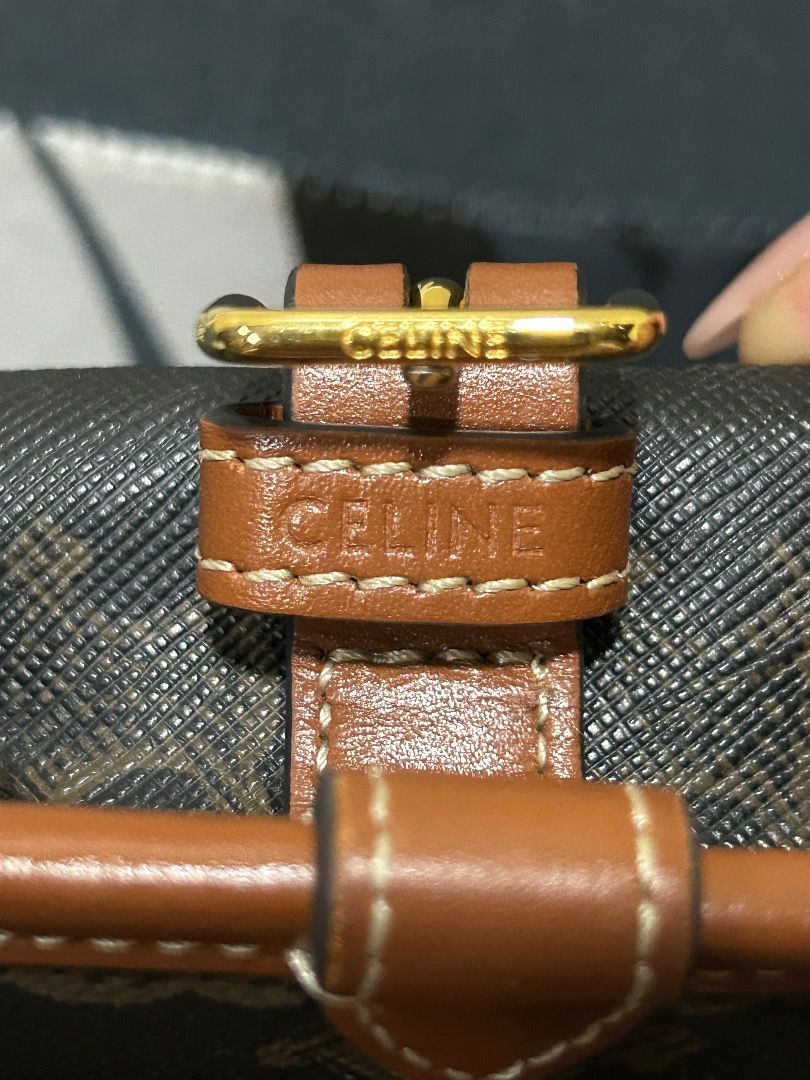 Celine Folco Shoulder Bag (Category: Luxury Bags & Wallets) located in Caloocan City. Submitted by piamariemo11606 (Listing ID 1409777426, Image 3). Description: - Authentic Celine Folco shoulder bag - Iconic Celine print - Brown leather strap and trim - Gold-tone buckle closure - Interior leather tag with code: S-CU-4230 - Made in Italy - Includes certificate of authenticity from Runway.