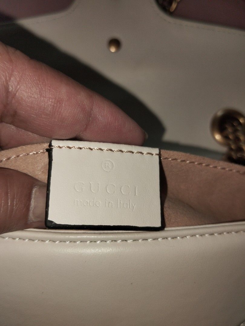 Gucci marmont small bag (Category: Luxury Bags & Wallets) located in Makati City. Submitted by fiercewind.7bf54e (Listing ID 1409667932, Image 2). Description: leather coded gold hardware with black tag.