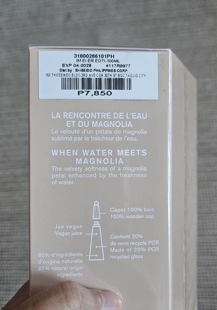 Issey Miyake Eau & Magnolia Intense 100ml (Category: Fragrance & Deodorants) located in San Juan City. Submitted by mjdeclutters (Listing ID 1409696560, Image 3). Description: Issey Miyake L'Eau D'Issey Eau & Magnolia Intense Eau de Toilette. 100ml P7,850 on tag Expiration date is April 2028 sold out on L.azada for PHP6,622 rfs: extra price slightly nego.