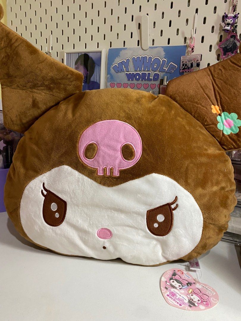 Kuromi Brown Plush Pillow Cushion Plushie (Category: Plushies & Soft Toys) located in Calamba. Submitted by jkcartz (Listing ID 1409652921, Image 2). Description: - brand new with paper tags - official sanrio product from Japan - 45x40 cm size loc: Laguna mop: gcash mod: j&t and sdd.