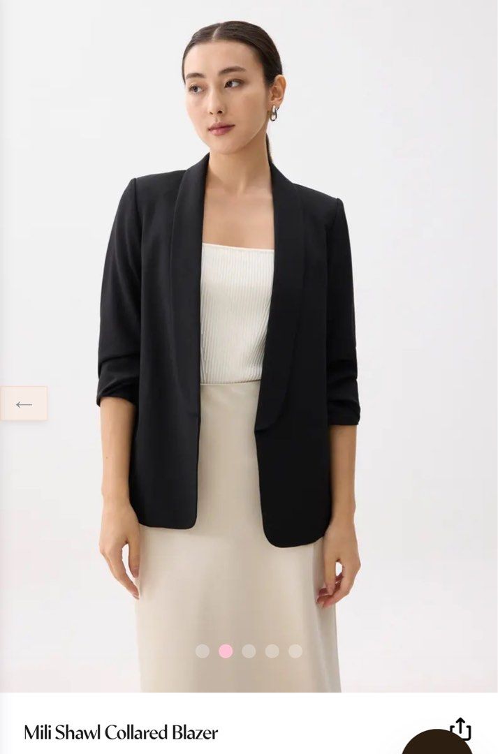 LF: Love Bonito Mili Shawl Collared Blazer (Category: Coats, Jackets and Outerwear) located in Pasig City. Submitted by justdeclutter_777 (Listing ID 1409642987, Image 1). Description: Hi sellers! 🤍 I’m currently looking for the Mili Shawl Collared Blazer in Black and Midnight Blue (Size Large). Kindly message me if you have one available for sale. I am perfectly fine with pre-loved items in lightly used condition, provided they are priced accor