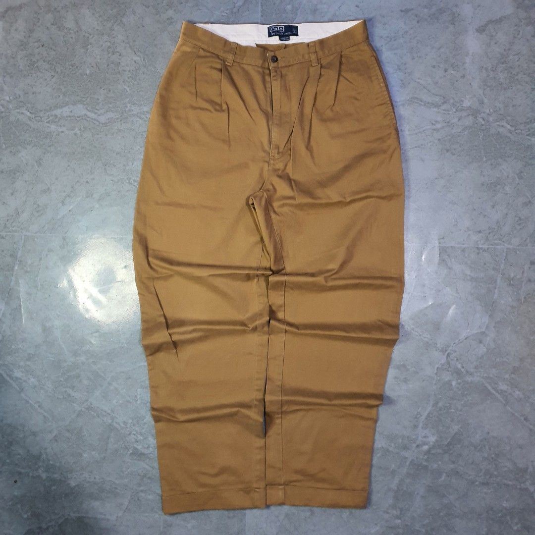 Polo Ralph Lauren Khaki Pants (Category: Trousers) located in Solano. Submitted by potatothift (Listing ID 1409680311, Image 1). Description: dimes waist 33 lenght 44 hem 8.5.