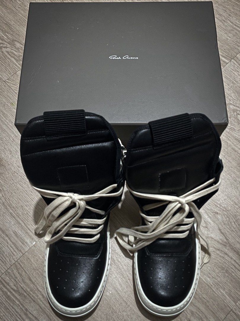 Rick Owens Geobasket (Category: Sneakers) located in Cabuyao City. Submitted by lackingly (Listing ID 1409656465, Image 3). Description: Rick Owens Geobasket ₱5,500 + shipping pre-order eta 6-10 days with box sizes 37, 38, 39, 40, 41, 42, 43, 44, 45 upper material cowhide leather cowhide suede 5 cm heel height insta @ disemberment.