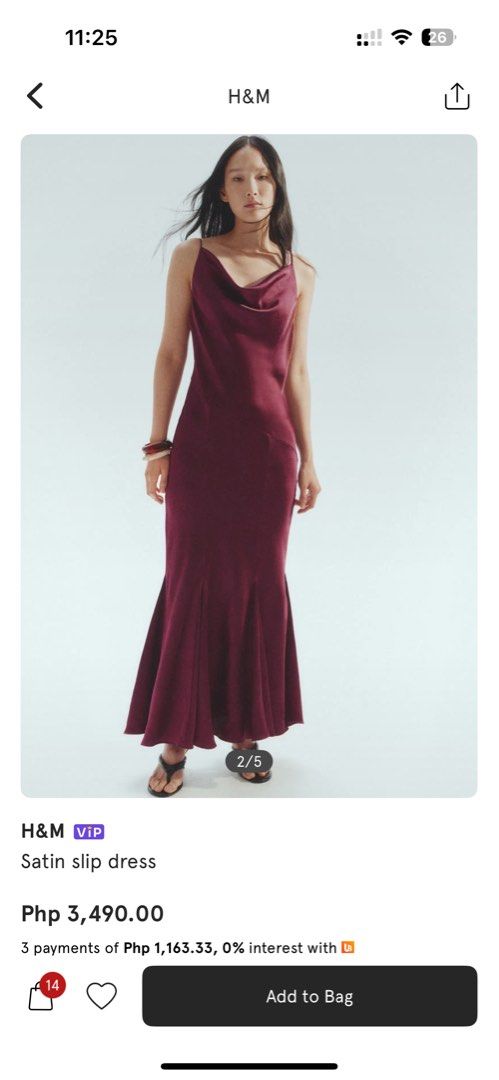 RUSH H&M Satin Slip Dress (Category: Evening dresses & gowns) located in Carmona. Submitted by andyyy90ahn (Listing ID 1409761354, Image 3). Description: Bought for 3,490 Selling for 3,000 Never been used.