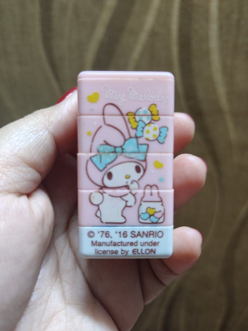 Sanrio My Melody Stamp (Category: Character Goods) located in Santa Rosa. Submitted by mmps249.1 (Listing ID 1409749034, Image 1). Description: needs cleaning Crossposted Mine now, pay now shipping courier: JRS only Gcash payment upon order No reservations.