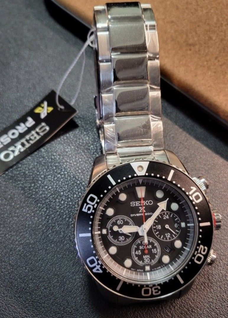Seiko Prospex Diver's Solar Chronograph Watch (Category: Men's Watches) located in Cavite. Submitted by jcf7059 (Listing ID 1409801802, Image 2). Description: - Brand new - Includes original box and papers.