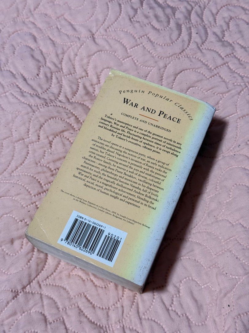 War and Peace by Leo Tolstoy (Category: Storybooks) located in Manila. Submitted by tracealy (Listing ID 1409781778, Image 3). Description: War and Peace by Leo Tolstoy 📚penguin popular classics edition Like new - super clean edges, no foxing at all for only P280 💗 📍Sampaloc, Manila 🚚 lalamove / j&t.