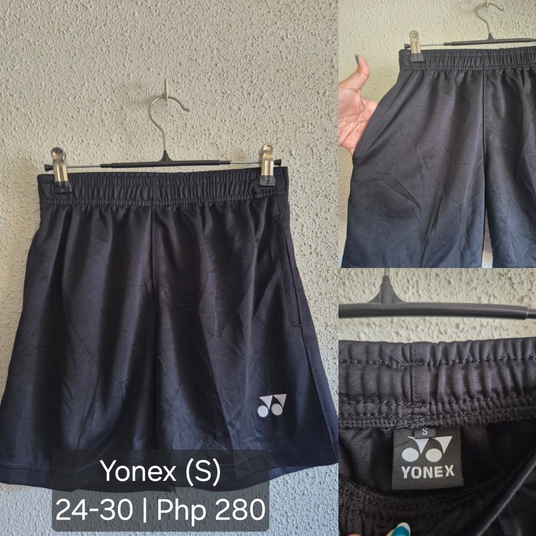 Yonex Shorts (S) (Category: Activewear) located in Manila. Submitted by belovedbyjess (Listing ID 1409765424, Image 1). Description: - Yonex black shorts - Size: S (waist 24-30) - Features: Elastic waistband, Yonex logo - Condition: Good - Perfect for sports or casual wear.