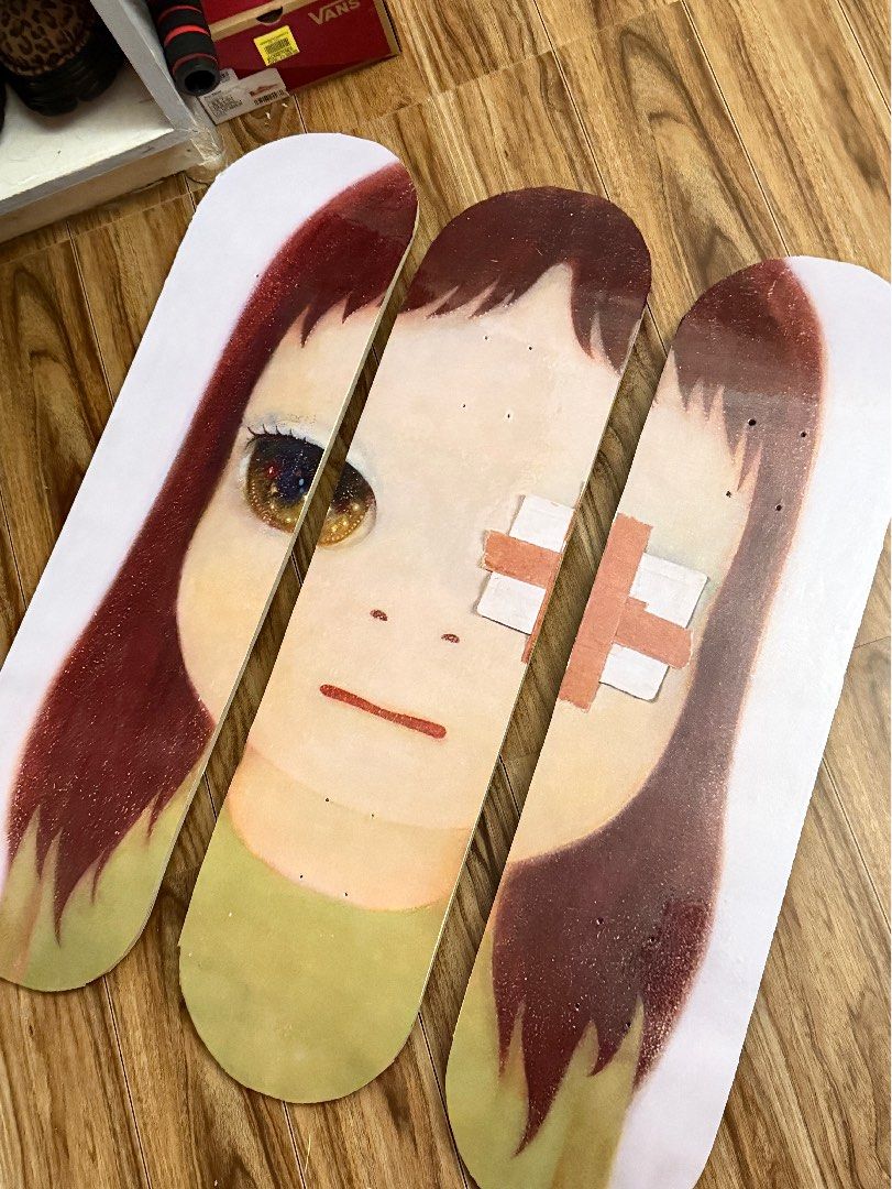 Yoshitomo nara skateboard (Category: Vases & Decorative Bowls) located in Caloocan City. Submitted by thrifty_swag (Listing ID 1409639200, Image 1). Description: Yoshitomo skateboard I offer customized skateboard decks for the same prize, just add +800 if you want another deck Premium quality.