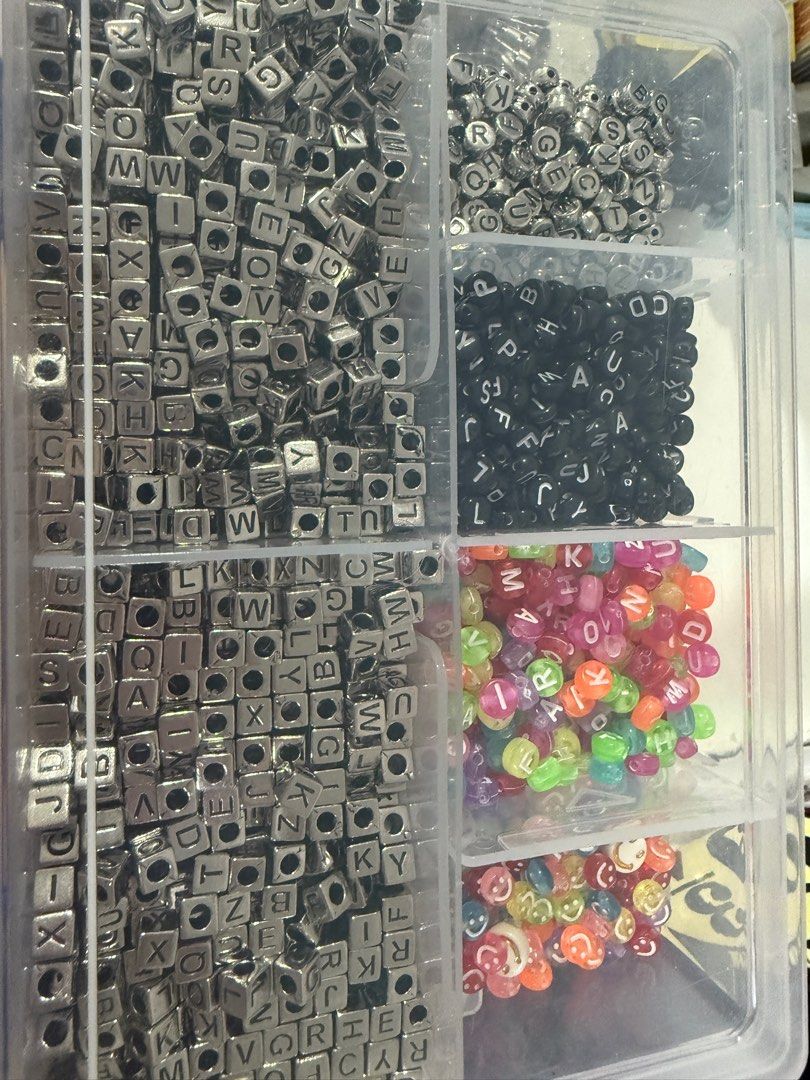Assorted Beads for Jewelry Making (Category: Craft Supplies & Tools) located in Taguig. Submitted by janina8712 (Listing ID 1409840337, Image 2). Description: Declutterring!!! 🫶🏻 ₱200-400 per tray -Several trays and bags of assorted beads -includes plastic, glow-in-the-dark and metal beads -will include the other tools and containers RFS: additional funds for pregnancy ✨payment first, before delivery✨ No return, no exchange Price negotiable ☺️.