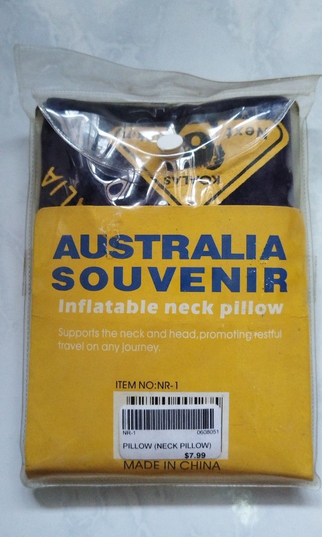 Australia Souvenir Inflatable Neck Pillow (Category: Braces, Support & Protection) located in Iloilo. Submitted by pinspirewitha (Listing ID 1409817362, Image 3). Description: Unused. Supports the neck and head, promoting restful travel on any journey..