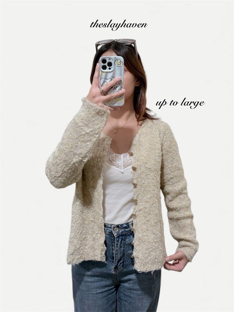 Beige Textured Cardigan (zara/mango like) (Category: Coats, Jackets and Outerwear) located in Manila. Submitted by biacakes (Listing ID 1409959286, Image 1). Description: very elegant .