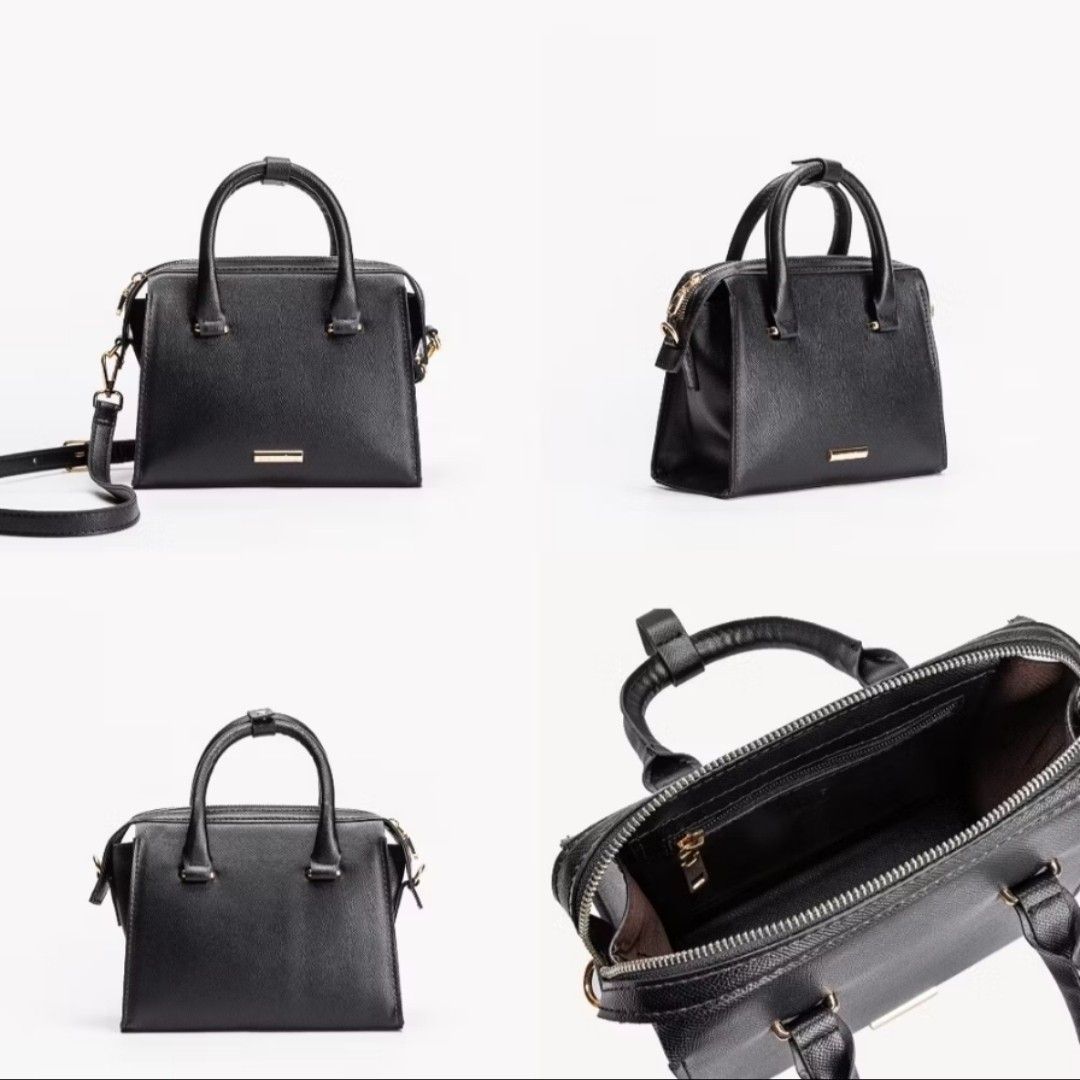 Black Satchel Bag with Top Handle (Category: Luxury Bags & Wallets) located in Santa Rosa. Submitted by fordahunt (Listing ID 1409820163, Image 2). Description: Eve & Adam *ALREADY PHASE OUT* Gabbie crossbody sling is handmade locally by Filipino artisans. • Material: Vegan leather • Dimensions: 9.5” x 4” x 7.5” | 24 x 10 x 19cm • Exterior: zip top closure • Interior: 1 zipper pocket, 1 slip pocket • Inclusions: dust bag, detachable sling strap •
