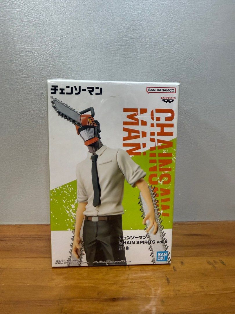 Chainsaw Man Figure - Bandai Chain Spirits Vol. 5 (Category: Toy Figures) located in Singapore. Submitted by tristanchew (Listing ID 1409899232, Image 1). Description: Unopened with plastic packaging Chainsaw Man Figure, want to sell as not caught up with anime anymore open to price and location nego.
