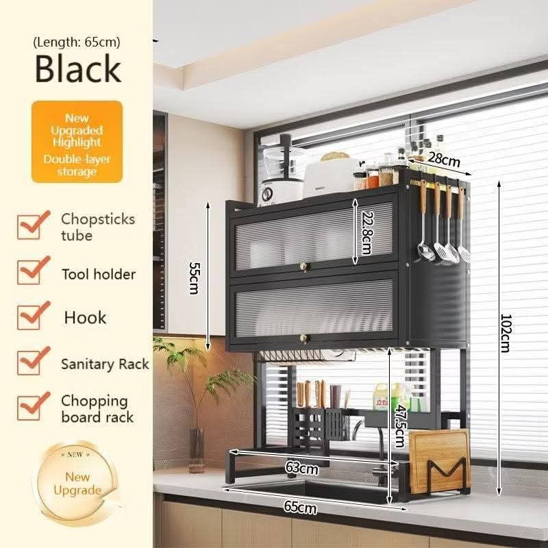 ￼Double-layer Carbon Steel Sink Storage Rack With Drain Function And Pull-out Design (Category: Other Kitchenware & Tableware) located in Quezon City. Submitted by diannecaya86853 (Listing ID 1409947632, Image 2). Description: ￼Double-layer Carbon Steel Sink Storage Rack With Drain Function And Pull-out Design Rs 65cm 1,950 85cm 2,100.