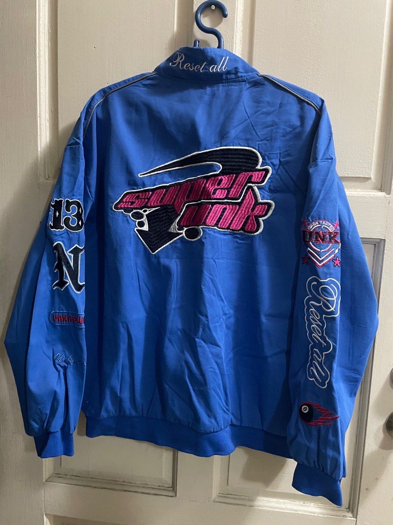 Embroidered Jacket (Category: Others Tops) located in Manila. Submitted by ava_declutters (Listing ID 1409978962, Image 2). Description: - M-L - If 5”3 Height, lowk oversized fit but saks lang lol - Used once only (not my style) - Super good condition - No flaws.