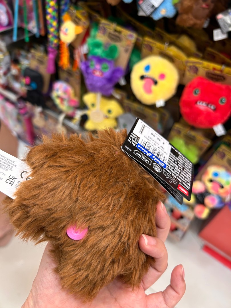 Fuggler Brown Monster Plush Toy pink button keychain, Hobbies & Toys ...