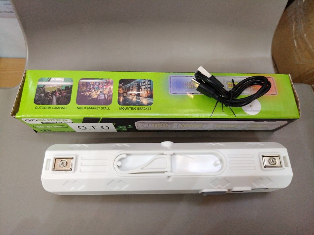GD-01 (Category: Lighting) located in Manila. Submitted by oto-solar (Listing ID 1409888933, Image 3). Description: 🥀O.T.O Super Bright Long-Lasting Emergency Camping Light Six LED MultiFunctional Lithuim Lamp tube🥀🌿 •outdoor Camping •Night Market •Magnet Function •Type-C Charging Port •Hook •Battery Display •Powerbank Prduct Features : °Adopt imported Hig-brightness patch Led lamp for light source, High energy saving and power saving,long lif