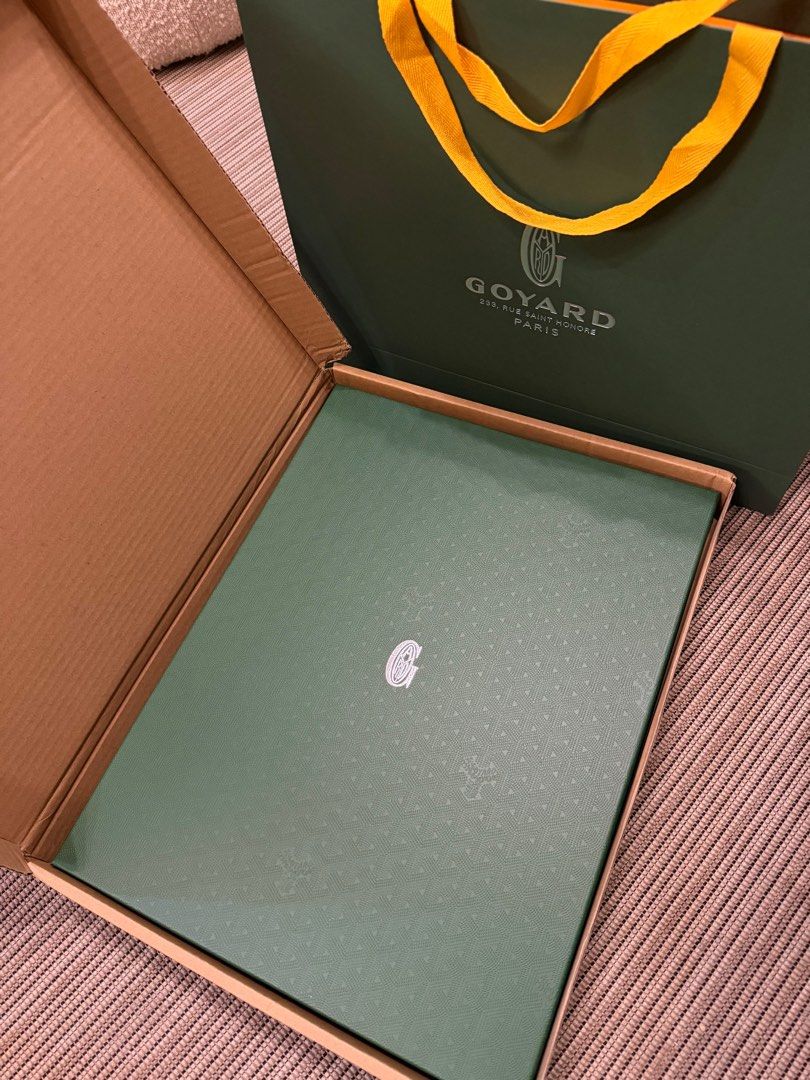 Goyard MINI ANJOU AVAILABLE ONHAND (Category: Luxury Bags & Wallets) located in Manila. Submitted by beaumontandco (Listing ID 1409821757, Image 2). Description: - Goyard St. Louis tote bag - Includes original box, dust bag, and accessories - Signature Goyardine pattern - Matching pouch and key holder included - Black leather handles and trim - Clean and well-maintained interior.