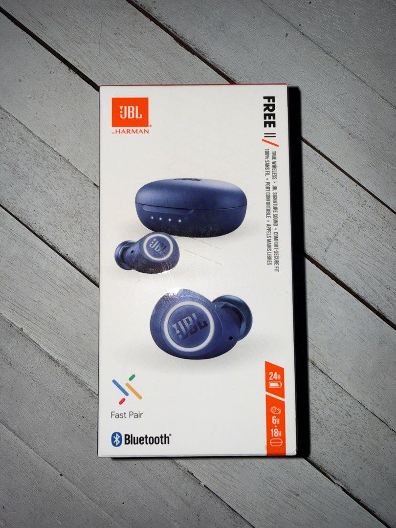 JBL Free II True Wireless Earbuds (Category: Earphones) located in Manila. Submitted by nammmy (Listing ID 1409905392, Image 1). Description: Orig price is 8300 Won in a raffle RFS: I have apple airpods.