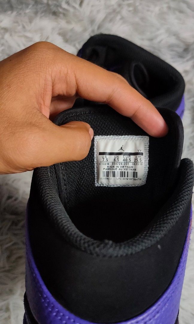 Jordan 1 Mid Black Dark Concord Men's (Category: Sneakers) located in Bolinao. Submitted by tokiya. (Listing ID 1409911276, Image 2). Description: Jordan 1 Mid Black Dark Concord Men's (ORIG) Size 7.5 US / 25.5 CM No Major Issue, Normal Signs of usage only. Vgood Overall Condition.