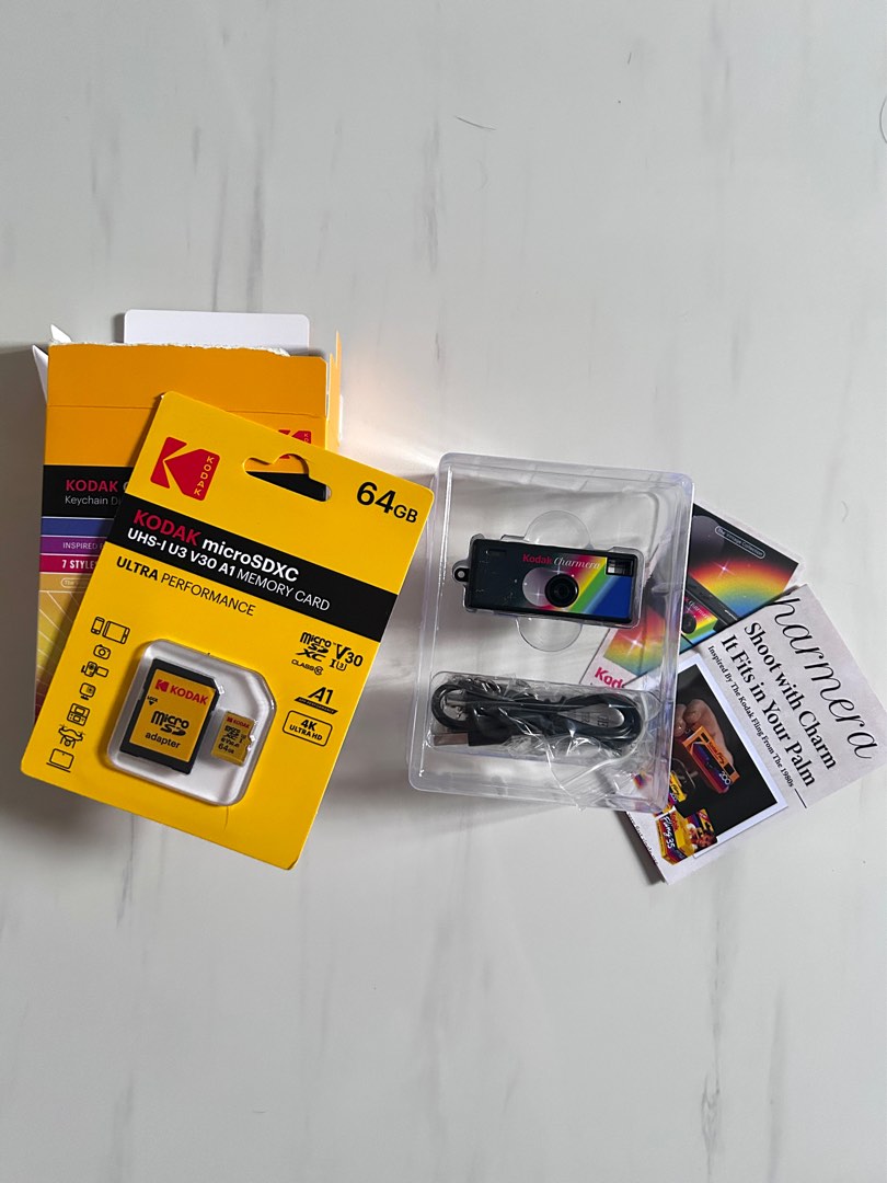 Microsd Card Keychain Kodak Charmera Keychain Camera & 64GB MicroSD Card, Photography ...