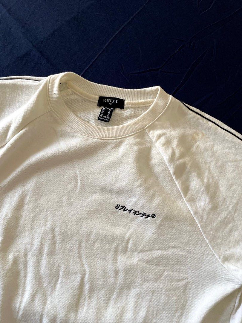 Mens Forever 21 Sweatshirt (Category: Coats, Jackets and Outerwear) located in Makati City. Submitted by ryank21 (Listing ID 1409856183, Image 3). Description: Forever 21 Sweatshirt for Men - Brand: Forever 21 - Size: Medium - Color: Light Cream - Condition: Used Few Times - Issues: with few light stains - Location: Makati City.