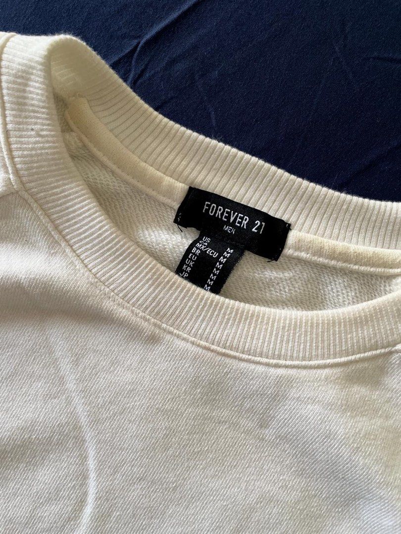 Mens Forever 21 Sweatshirt (Category: Coats, Jackets and Outerwear) located in Makati City. Submitted by ryank21 (Listing ID 1409856183, Image 2). Description: Forever 21 Sweatshirt for Men - Brand: Forever 21 - Size: Medium - Color: Light Cream - Condition: Used Few Times - Issues: with few light stains - Location: Makati City.