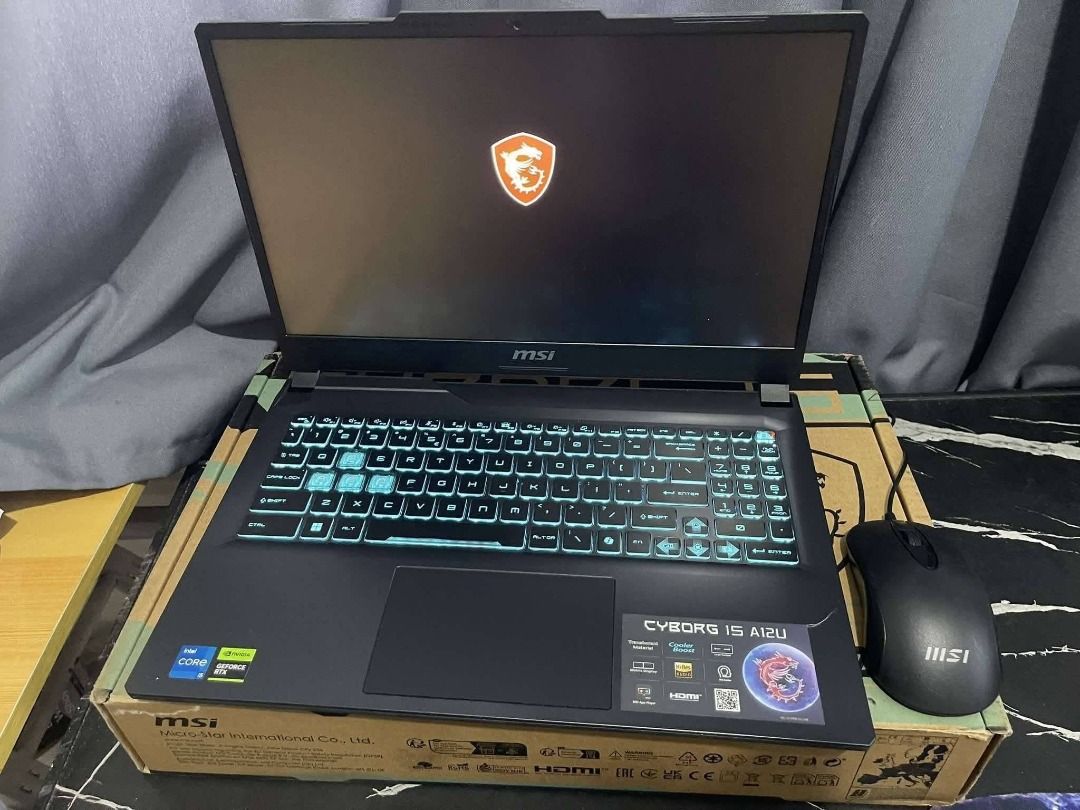 MSI CYBORG 15 A12UCX (Category: Laptops & Notebooks) located in Caloocan City. Submitted by rarefire-7a73f4 (Listing ID 1409967646, Image 3). Description: RUSH SALE MSI CYBORG 15 A12UCX ₱24K only (37k mall price) with laptop bag, charger, and box SPECS: Processor: 12th Gen Intel Core i5 Videocard: NVIDIA GeForce RTX 2050 Storage: 512GB NVMe SSD PCIe Gen4 Memory: 8GB DDR5 (upgradeable) OS: Windows 11 Home Display: 15.6" FHD(1920x1080).