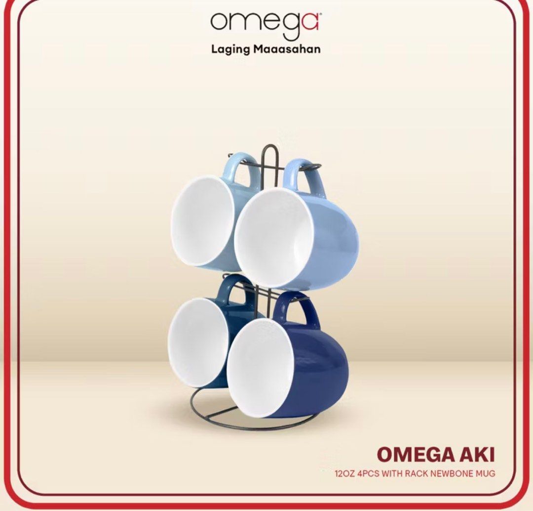 Omega 4piece new bone mugs with rack (Category: Coffee & Tea Tableware) located in Bulacan. Submitted by yandaime (Listing ID 1409954458, Image 3). Description: Omega 4piece new bone mugs with rack Brandnew from raffle 320 Meetup: trinoma J&T or LBC - Microwave safe - Dishwasher safe - Food safe - Lead free These mugs are perfect for enjoying your favorite hot or cold beverages whether it’s coffee in the morning, tea in the afternoon, or hot choc