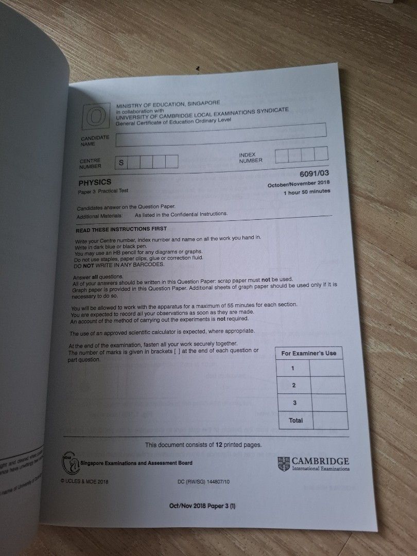 Physics practical (Category: Assessment Books) located in Singapore. Submitted by khaingnayn40657 (Listing ID 1409857666, Image 3). Description: only papers 2020-2015 available.