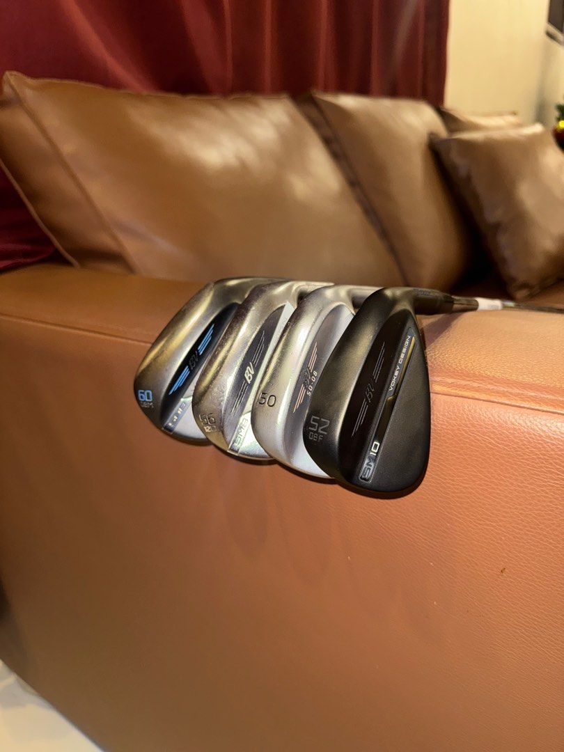 4 Vokey Wedge (Category: Golf) located in Quezon City. Submitted by cloudbeans_ (Listing ID 1410180844, Image 1). Description: Titleist Vokey Wedge 60deg - SM8 black 7.5k 56deg - SM8 7k 52deg - SM10 black 10.5k 50deg - SM4 5k TOTAL: 30k Selling all 4 for 26k na lang Pick 3 ill give for 16k Super negotiable for sure buyers.