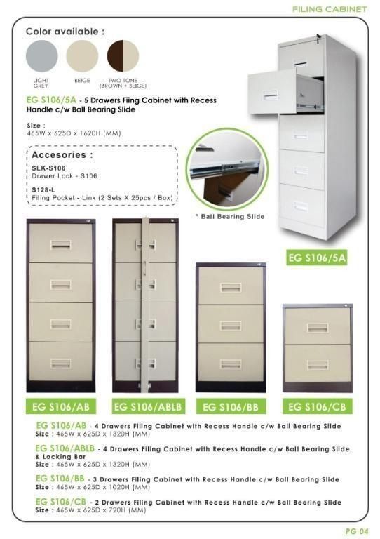 4D FILING CABINET with RECESS HANDLE & LOCKING BAR (Category: Shelves, Cabinets & Racks) located in Telok Panglima Garang. Submitted by orange_online_store (Listing ID 1410097808, Image 2). Description: Delivery RM 50 (within Klang Valley) RM 590 Size : L465 x W625 x H1320mm Material : Steel with epoxy coated Colour-Top & Front: Light Grey/Beige/2 Tone ▫Pickup location @ Orange Office Furniture | Orange Mega Store Sdn Bhd Lot 4596A, Jalan Telok M