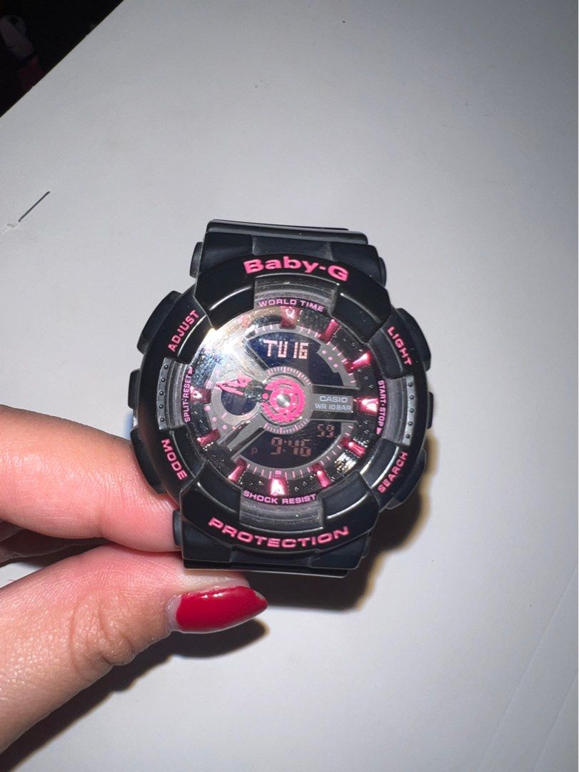 Baby-G Casio Black and Pink Watch (Category: Women's Watches) located in Manila. Submitted by eunicefaye (Listing ID 1410135186, Image 2). Description: BA111-1A Baby-G Women’s Black with Hot Pink Watch Brand: Casio Meetups/pickup: Vigan City (current loc), Ilocos Sur.