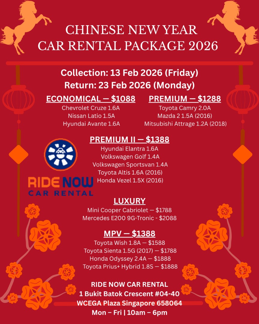 CNY 2026 CAR RENTAL, Cars, Car Rental on Carousell