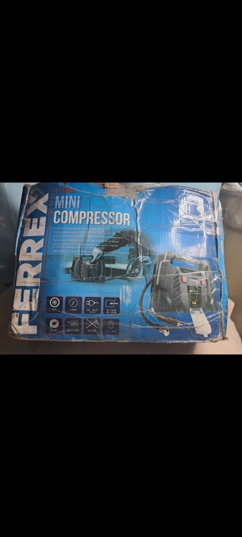 Ferrex Mini Compressor (Category: Construction Tools & Equipment) located in Davao. Submitted by bravemoon_556cd5 (Listing ID 1410010437, Image 1). Description: we ship nationwide gcash or bank account damage box only items good as new .