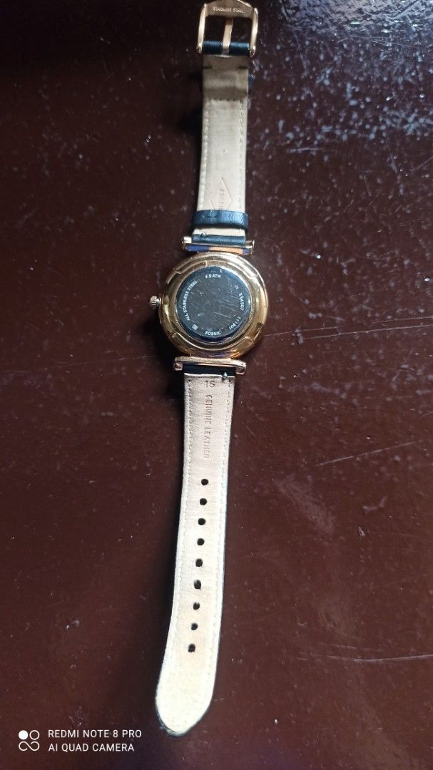 Fossil ES4507 Carlie Black Watch (Category: Women's Watches) located in Las Pinas. Submitted by ejstyles (Listing ID 1410016760, Image 3). Description: - Fossil watch with rose gold - Black dial - Black leather strap - Roman numeral hour markers -Original..no more box - Model: ES4507 - Water resistant up to 5 ATM - genuine leather.