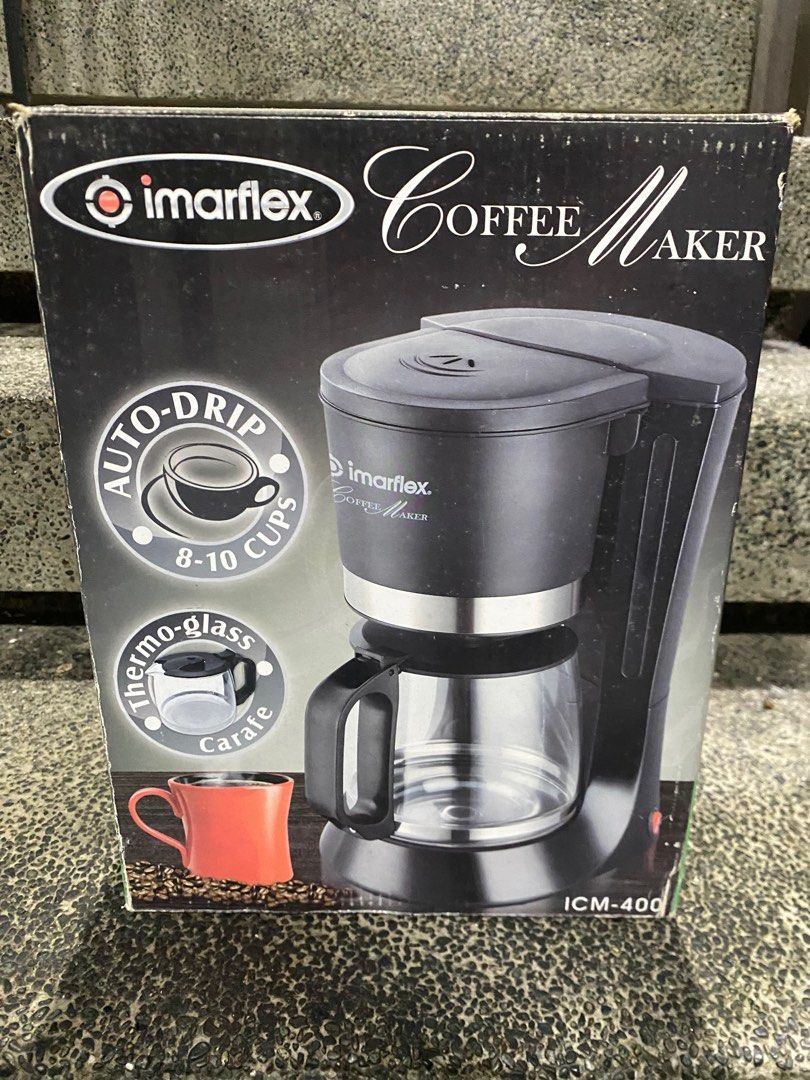 Imarflex Coffee Maker ICM-400 (Category: Coffee Machines & Makers) located in San Juan City. Submitted by eljivie (Listing ID 1410109514, Image 1). Description: - Imarflex coffee maker - Auto-drip feature - Brews 8-10 cups - Thermo-glass carafe - Model: ICM-400.