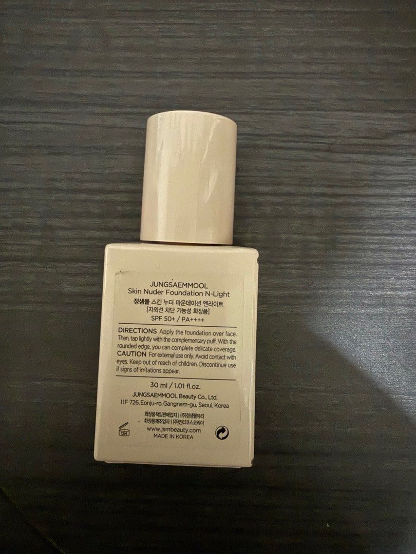 Jung Saem Mool Skin Nuder Foundation N-Light (Category: Makeup) located in Manila. Submitted by mbteen (Listing ID 1410130812, Image 2). Description: Barely used, I prefer the cushion..