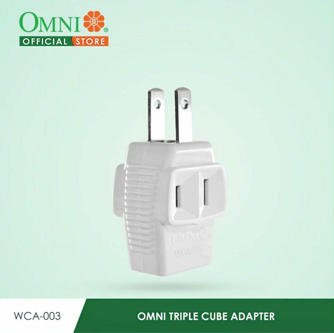 Omni WCA-003 Triple Cube Adaptor (Category: Electrical, Adaptors & Sockets) located in Manila. Submitted by o.t.o_solar_xinmey_lighting (Listing ID 1410068764, Image 1). Description: •6A, 250V.