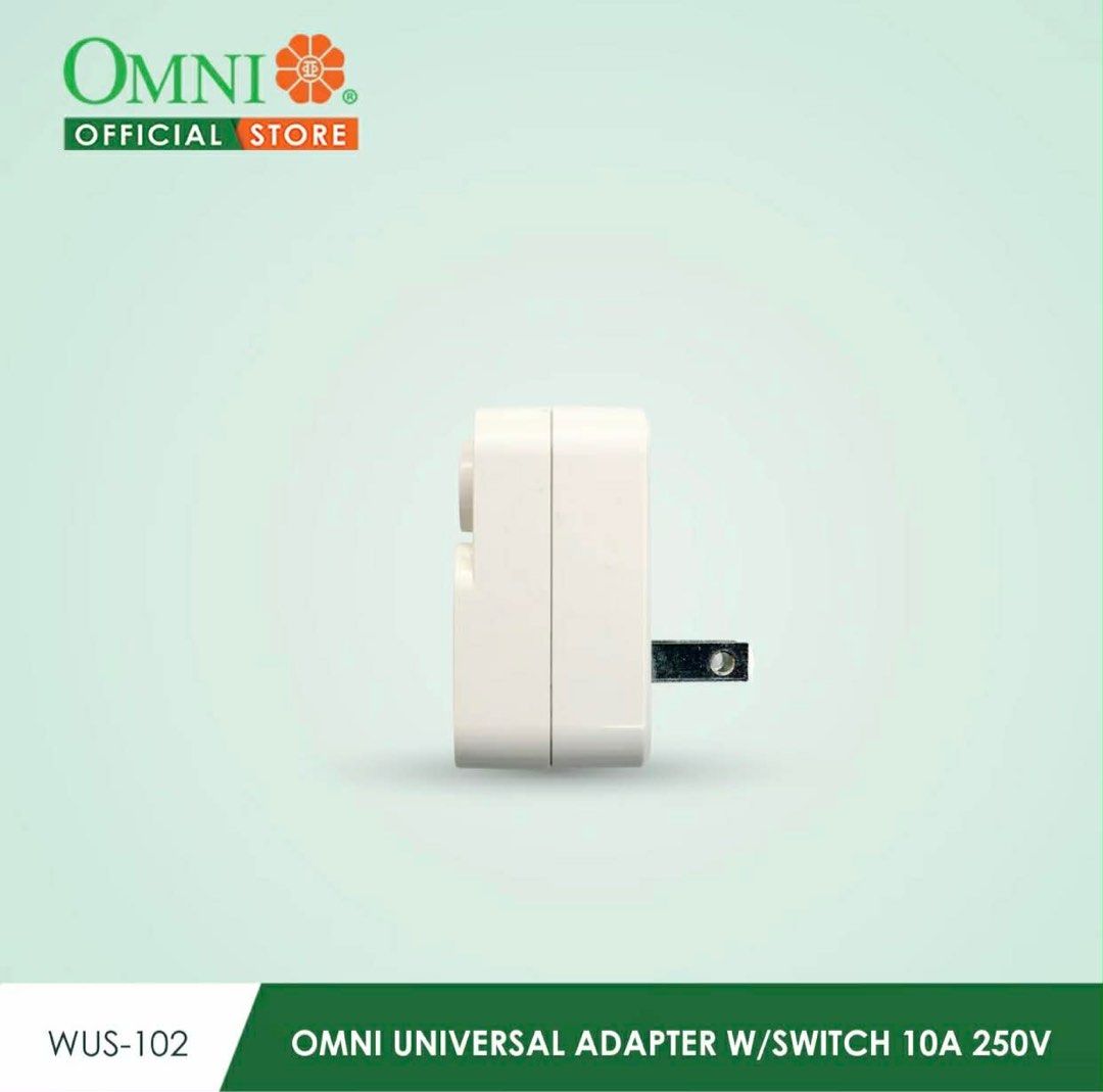 Omni WUS-102 Universal Adaptor w/ Switch (Category: Electrical, Adaptors & Sockets) located in Manila. Submitted by o.t.o_solar_xinmey_lighting (Listing ID 1410068388, Image 2). Description: •10A , 250V.