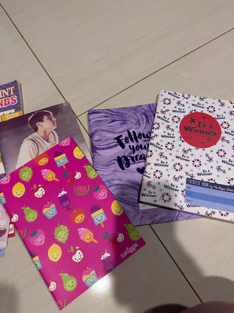 paperstone,smiggle notebooks (Category: Stationery & School Supplies) located in Singapore. Submitted by 66wiyys (Listing ID 1410070935, Image 1). Description: all for $5 including a jungkook notebook. mailing address $2.8.