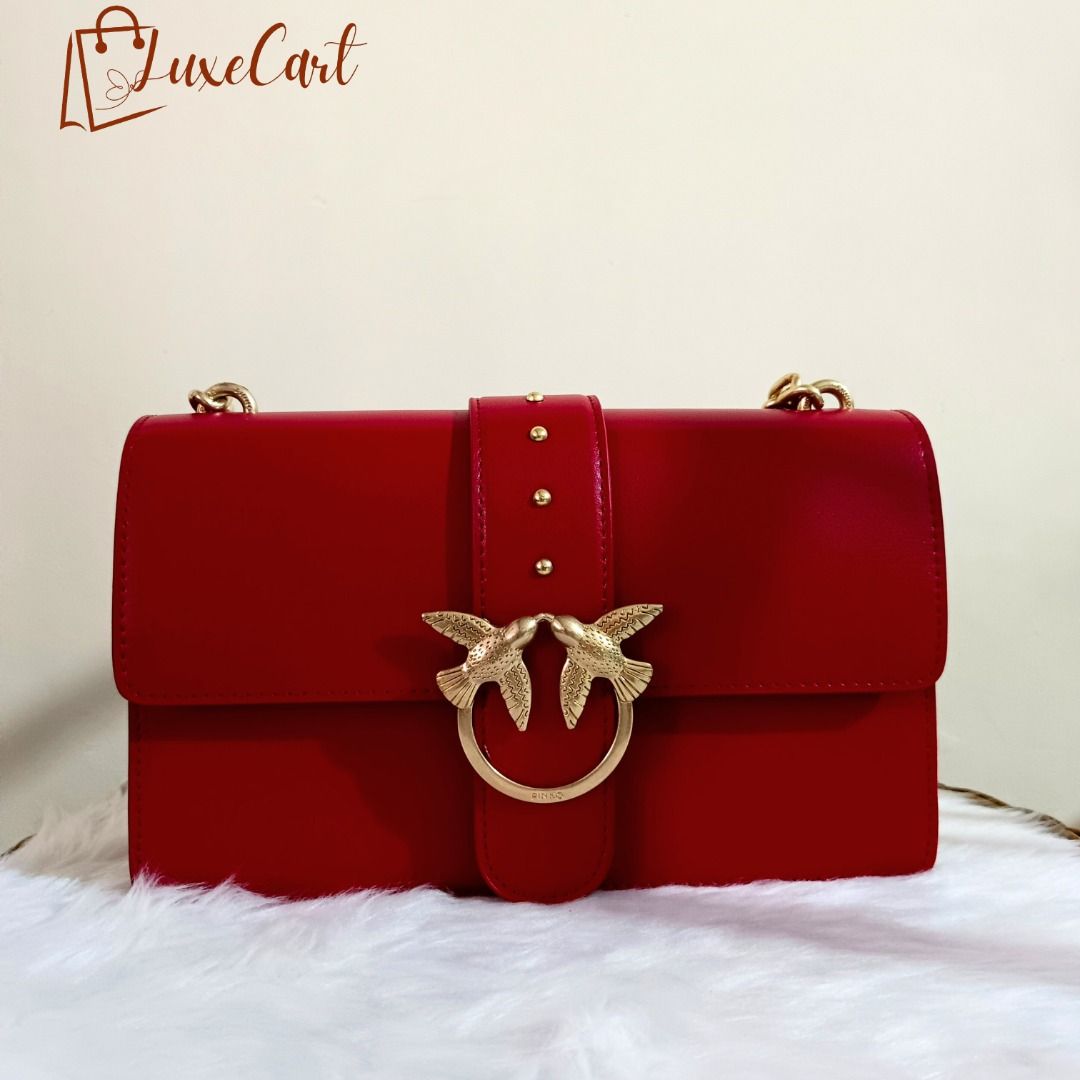 Pinko Love Bag (Category: Luxury Bags & Wallets) located in Quezon City. Submitted by snazzylook (Listing ID 1410075040, Image 3). Description: Brand: Pinko Exterior color: Red Style: Shoulder bag Width: 8.3 in Height: 5.5 in Depth: 2.4 in.