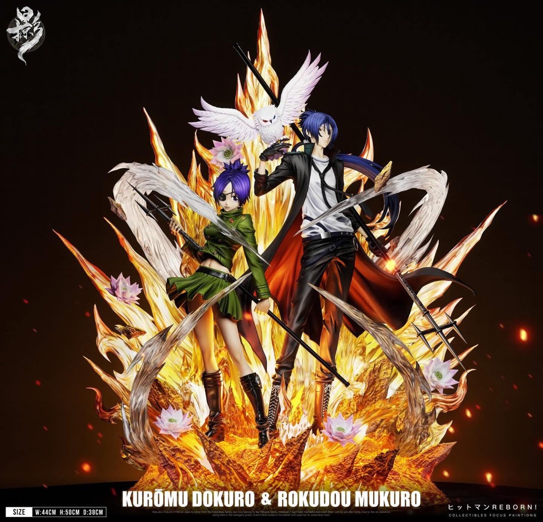 家庭教師Reborn🔥庫洛姆&六道骸, 玩具收藏品, 手辦及模型, 手辦雕像