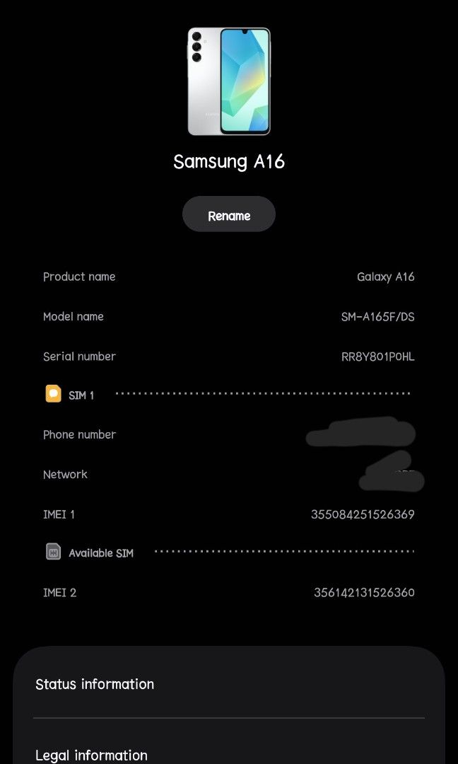 RUSH SALE! SAMSUNG A16 LTE (Category: Samsung) located in Pasay City. Submitted by declutterstyle (Listing ID 1407237145, Image 2). Description: - good as new - no scratches - no issues inclusion: box charger 2 cases RFS: need funds.