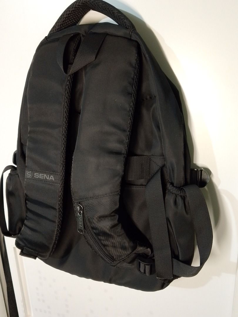 Sena Backpack NEGOTIABLE! (Category: Backpacks) located in Manila. Submitted by lime_onasan888 (Listing ID 1410135107, Image 2). Description: - Never used - 5 zippers, 11 compartments - Top handle and adjustable shoulder straps - Sena logo on front - Durable, possibly water-resistant material - Straps have foam inside - I prefer meet-ups kasi I live very near SM San Lazaro naman (tsaka ayaw ko na rin kasi mag-asikaso ng cash out kung online ako b