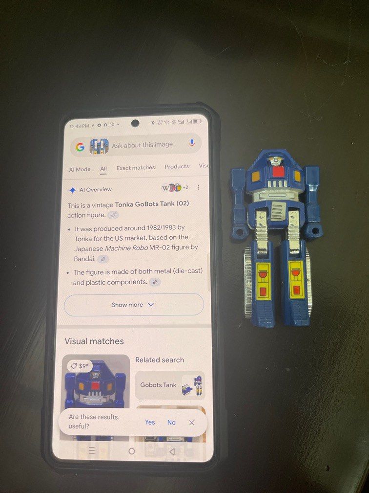 Tonka Gobots Tank (Category: Vehicle & Diecast Models) located in Paranaque City. Submitted by kikosgarage (Listing ID 1410035367, Image 1). Description: Vintage, Diecast/Plastic. Provenance: Takihiro.