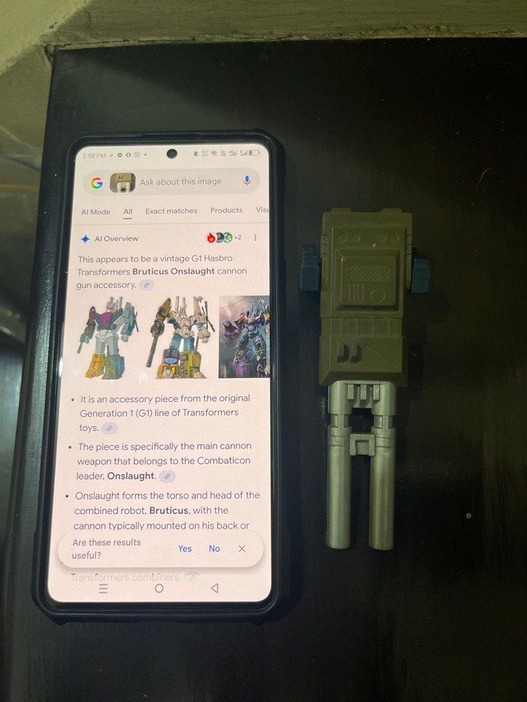 Transformers Bruticus Vintage G1 Hasbro (Category: Action & Battle Toys) located in Paranaque City. Submitted by kikosgarage (Listing ID 1410059218, Image 1). Description: G1 Vintage Onslaught action Figure .