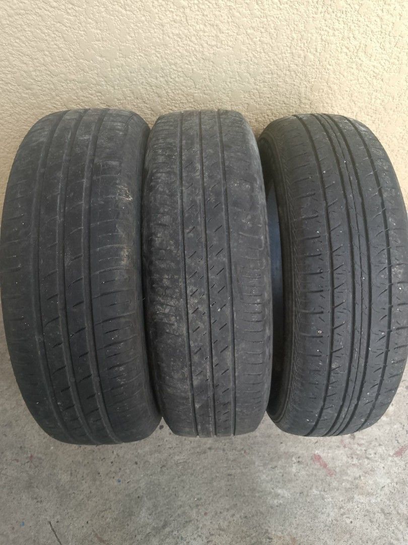 Used vios tires (Category: Mags and Tires) located in Las Pinas. Submitted by highlyfavored66 (Listing ID 1410090913, Image 1). Description: Used Vios tires for sale. 50% thread life. Expired, ideal for spare use. Size: 165x65x14. Contact for inquiries..